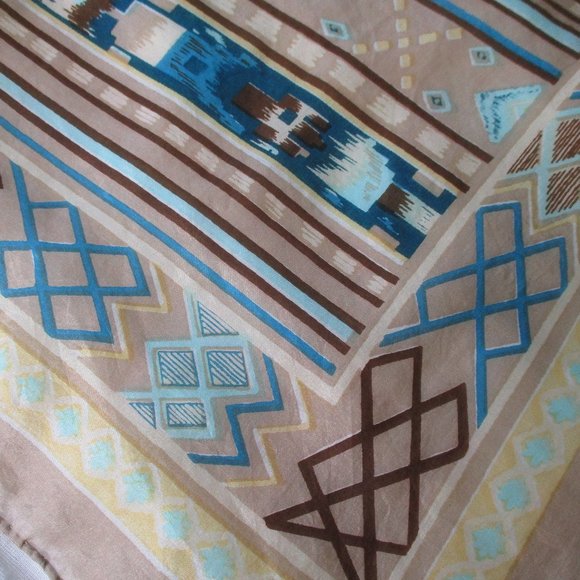 1960s silk Southwestern scarf - Picture 4 of 6